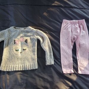 girl 2t super soft sweater and leggings